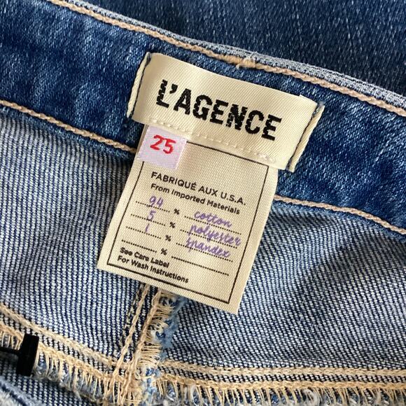 L’Agence Tati High Rise Cropped Bootcut Jeans Hayward Medium Wash 25 - Picture 8 of 9
